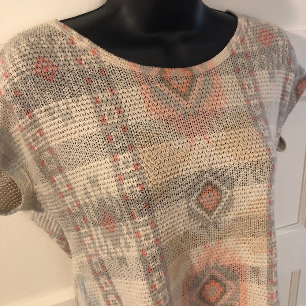 Aztec Blu Planet Small Bohemian Woven Knit Top